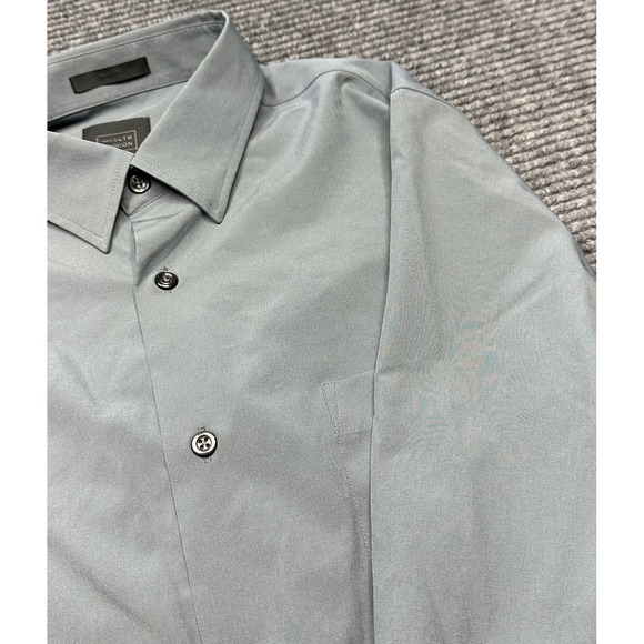 14th & Union Shirt Mens Medium Gray Trim Fit Stretch Long Sleeve Dress Button Up - Picture 1 of 13